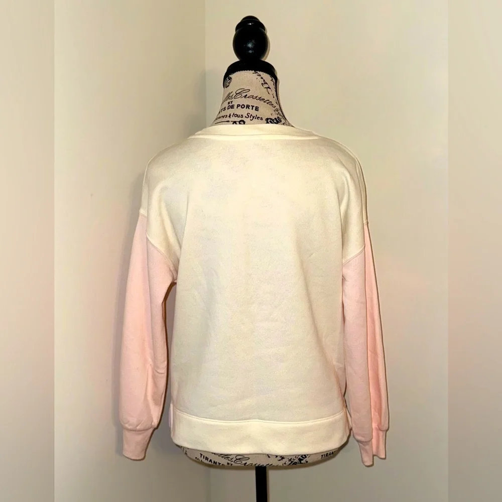 Old Navy Girl's Blue and Ivory Color Block Swirl Crew Neck Sweatshirt, XL